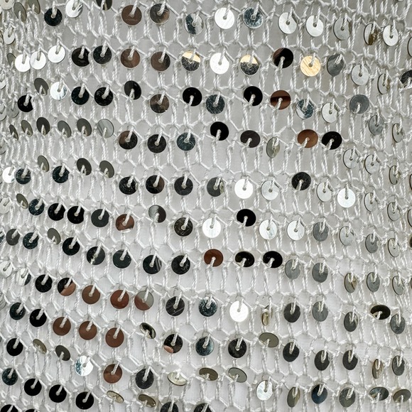 Retrofete Dress Marie Sequin Crochet Maxi White Ivory Gold Long XS / S Strappy - Picture 16 of 16